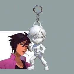 Invisigal Figure and keychain  from the game dispatch