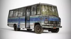 Old Bus Mercedes-Benz  608D Low-poly 3D model