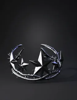 Roblox UGC silver star crown Full 360 degree wearable crown with a co