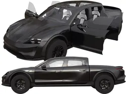 Taycan Pick-Up Truck Concept black 3D model