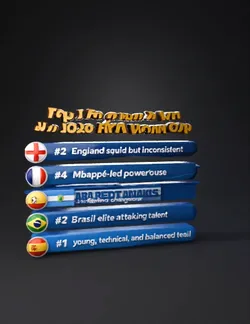 Create a 30 second football ranking video titled Top 5 Favorites to W