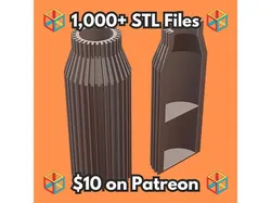 Fluted Tall Vase with Hidden Compartment for Valuables (Requires Pausing During Print) MineeForm FDM 3D Print STL File