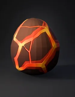 glowing lava cracked sphere with orange fissures against dark backgrou