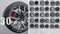 Modern sport car lowpoly 3d rims Low-poly 3D model