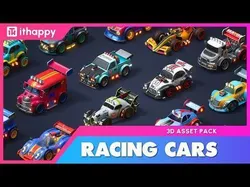 Modular Racing Cars Low-poly 3D model