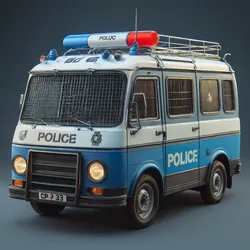 Retro Police Van – Stylized 3D Printable Model