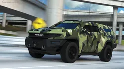 2023 Rezvani Vengeance Armored SUV Camouflage Colored Lights Off 3D model