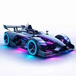 Futuristic Neon Race Prototype High Speed Concept Racing Vehicle 3D model