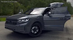 Hybrid Electric SUV Black Lights On Rigged 3D model