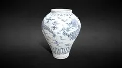 Jar with dragon design
