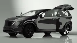 Modern Electric SUV Black Rigged for Cinema 4D 3D model