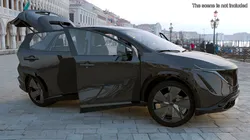 Modern Electric SUV Black Rigged for Maya 3D model