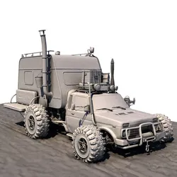 Post Apocalyptic Caravan Truck 3D model