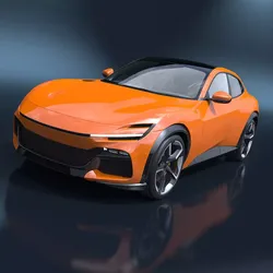 Sports Crossover Car Orange 3D model