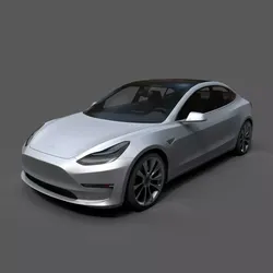 Tesla Model 3 Low Poly Low-poly 3D model