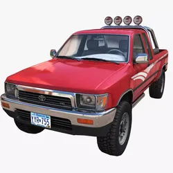Toyota pickup xtra cab Low-poly 3D model