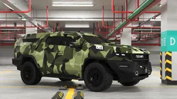 2023 Rezvani Vengeance Armored SUV Camouflage Rigged for Maya 3D model