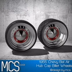 20inch Billet 1955 Chev Hubcap Wheels n Tires  2x Offsets 3D print model