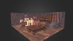 3D Medieval Tavern Diorama