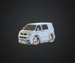Cartoon Lowered Mini Van Key Chain