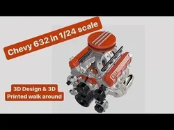 Chev 632 Crate Motor 1000hp with pulleys GM Performance BBC 3D print model