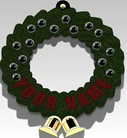 Christmas Wreath Ornament (Add your Name)