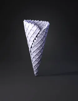 Create a realistic rolled wafer ice cream cone based on a commercial g