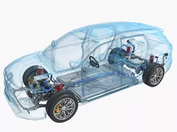 Electric SUV chassis X-ray 3D model