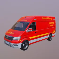 Feuerwehr - Einsatzleitung MAN TGE Bus Low Poly Low-poly 3D model