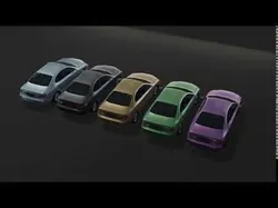Generic Sedan Car With Interior Lowpoly 3D Model Low-poly 3D model