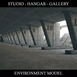 Hangar Studio Gallery Low-poly 3D model