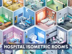 Hospital Isometric Rooms Low-poly 3D model