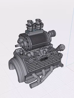 HOTROD Vintage Supercharger set for Flathead engine 3D print model