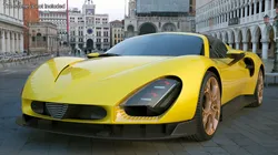 Luxurious Supercar Coupe Yellow Rigged for Cinema 4D 3D model