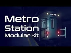 Metro station modular kit Low-poly 3D model
