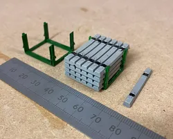 Model Railway Concrete Sleepers in Transportation Frame 3D print model