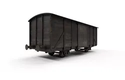 Old train wagon Low-poly 3D model