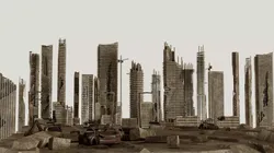 Post Apocalyptic destroyed skyscrapers Pack 3D model