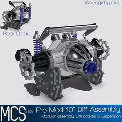 PRO MOD Chassis Rear Diff Brakes Suspension Combo 3D print model