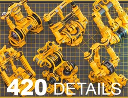 Sci-Fi Hard Surface Mechanical KITBASH 420 DETAILS 3D model
