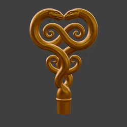 Serpent Pair Cane or Staff Topper Handle