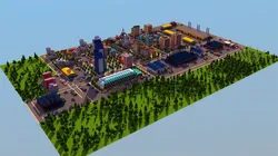 Simple city Low-poly 3D model