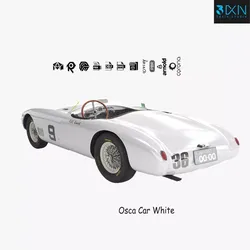 Sports Car Osca White 3D model