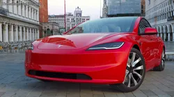 Tesla Model 3 2024 Red Lights On Rigged for Maya 3D model