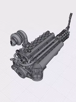 TITEN Billet Toyota 2JZ Turbo engine High Detail Supra motor 3D print model