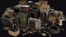 Trash Props Low-poly 3D model