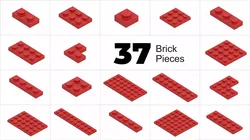 TwindBricks3D - 37 Bricks Plate collection 3D print model