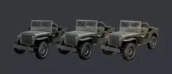 WW2 Willys Jeep Vehicle Game Ready Low Poly Low-poly 3D model
