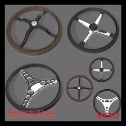 3 Hot rod steering wheel for 1 24 scale auto 3D print model