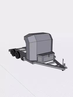 Air Bagged Vehicle Trailer with accessories diorama race car 3D print model